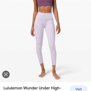 NWT Lululemon Wunder Under Size 4 Lavender Dew 25”